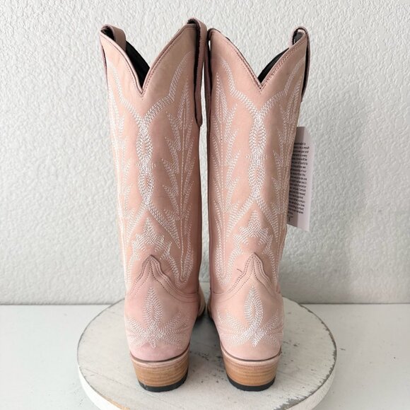Lane LEXINGTON Womens Pink Cowboy Boots 7 Western Cowgirl Mid Calf Pointed Toe - Picture 3 of 11